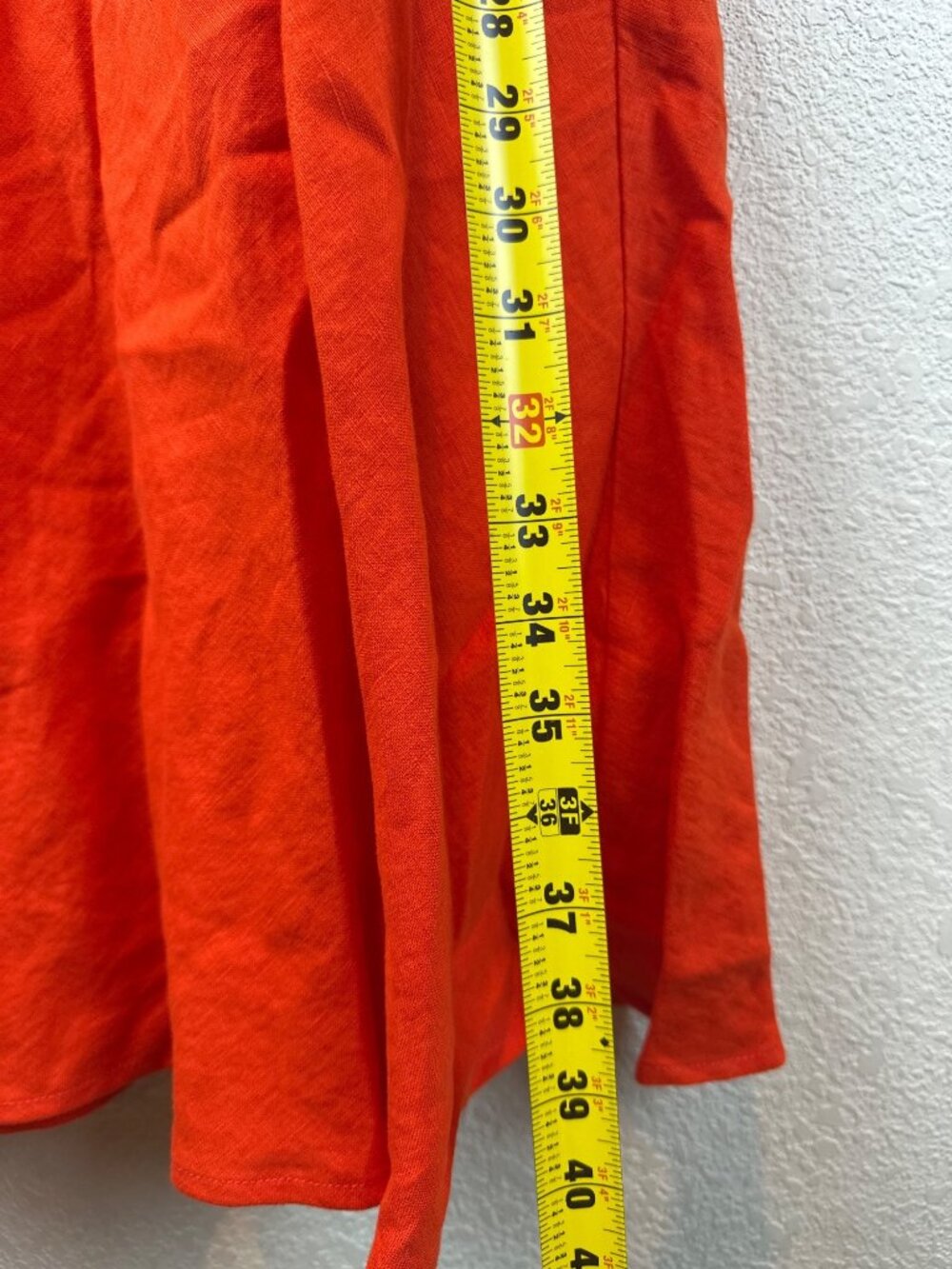 NWT Madewell 100% Linen Maxi Skirt Size 8 Orange Red Minimalist Coastal Chic - Picture 9 of 13